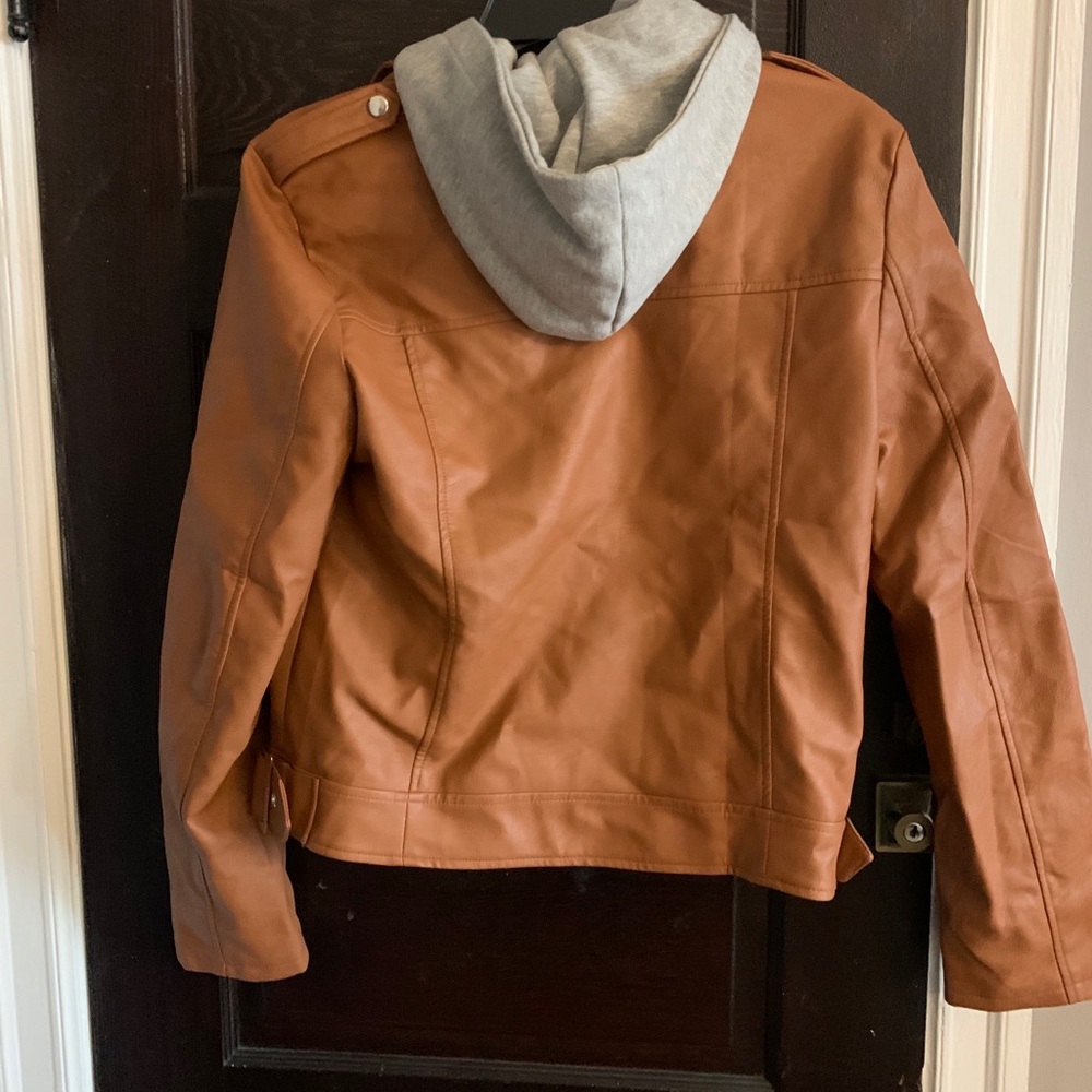 Large brown leather jacket